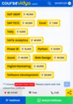 Filter training institutes by course price